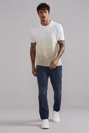 Camiseta Comfort Malha - Branco / Marrom Craft