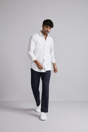 Camisa Slub Slim Fit - Off White