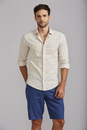 Camisa Slim Fit - Azul