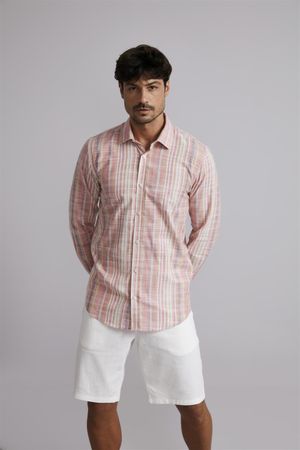 Camisa Slim Fit - Laranja