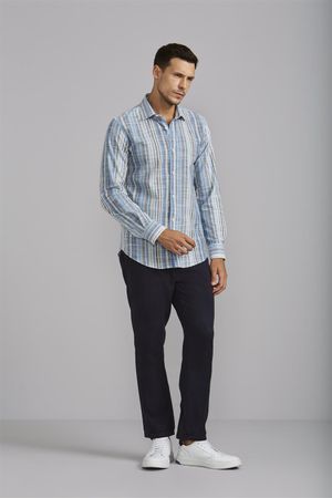 Camisa Slim Fit - Azul Claro