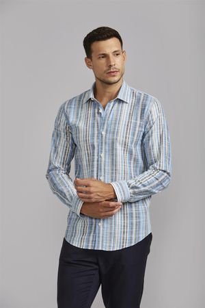 Camisa Slim Fit - Azul Claro
