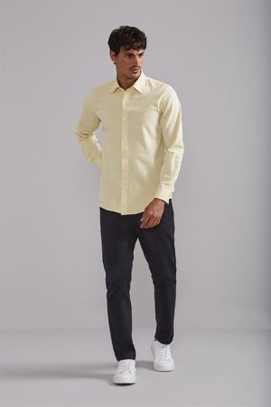 Camisa Oxford Slim Fit - Amarelo