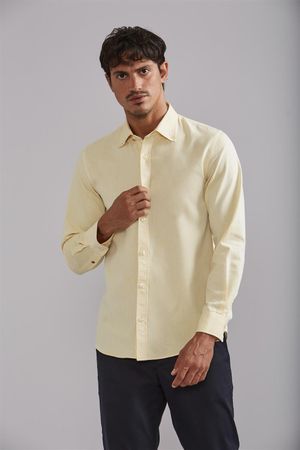 Camisa Oxford Slim Fit - Amarelo