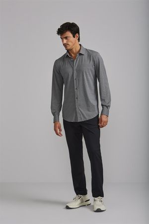 Camisa Tecnocomfy Slim Fit - Cinza Chumbo