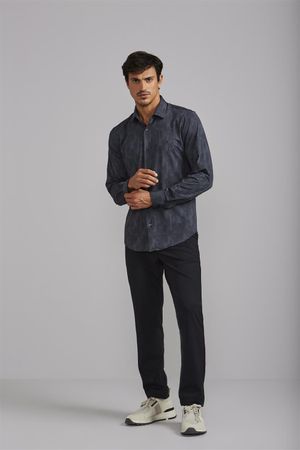 Camisa Tecnocomfy Slim Fit - Cinza Chumbo