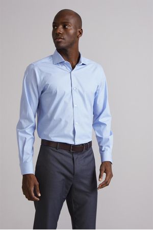 Camisa Social Comfort Wrinkle Free - Azul Claro