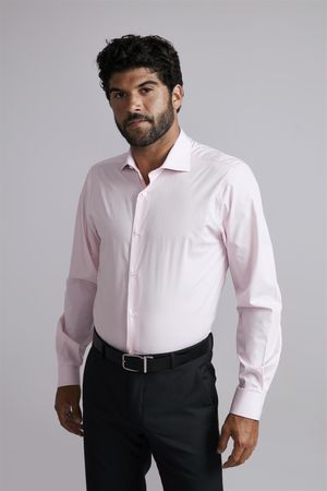 Camisa Social Comfort Wrinkle Free - Rosa Claro