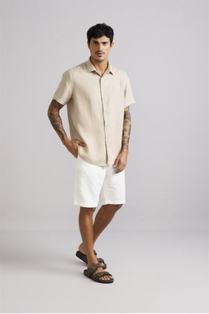Camisa Manga Curta Comfort Linho