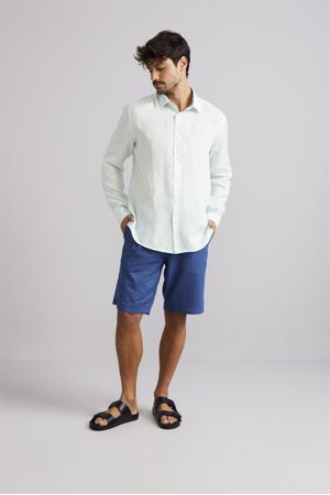 Camisa Comfort Linho - Azul Claro