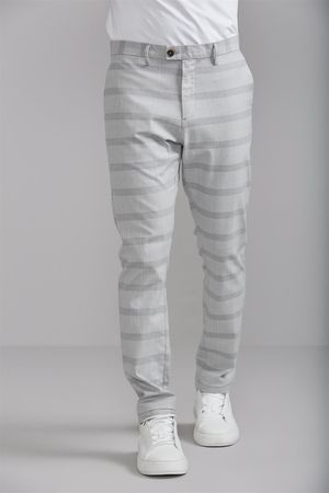 Calça Chino Principe de Gales Comfort - Cinza