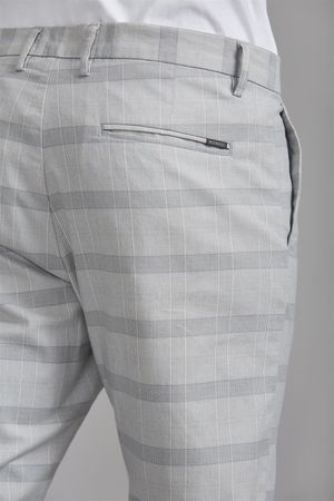 Calça Chino Principe de Gales Comfort - Cinza