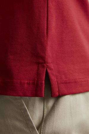 Polo com Zíper Malha Premium Slim Fit - Vermelho Rubi