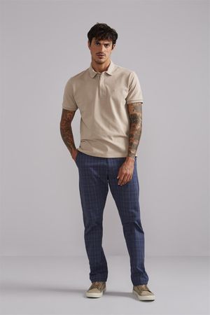 Polo com Ziper Premium Comfort Piquet - Marrom Crafit