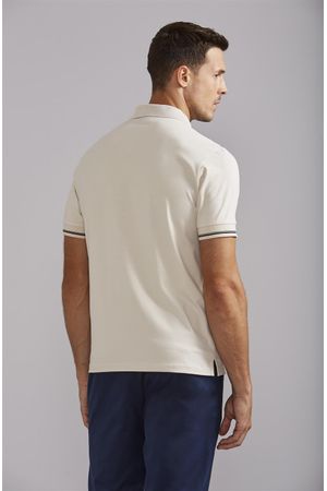 Polo com Zíper Comfort Malha Premium - Bege Areia