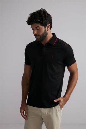 Polo Malha Premium Slim Fit - Preto