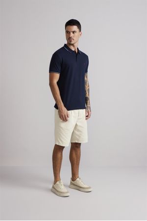 Polo Piquet Premium Slim Fit - Azul Marinho