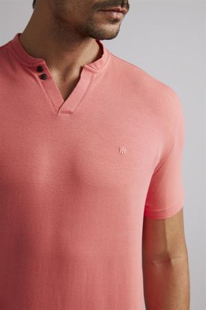 Camiseta Gola Portuguesa Malha Premium Slim Fit - Rosa Salmão