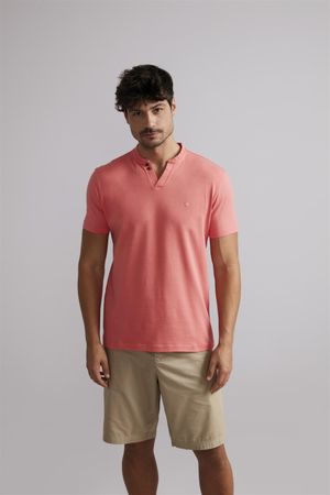 Camiseta Gola Portuguesa Malha Premium Slim Fit - Rosa Salmão