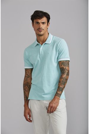 Polo Piquet Slim Fit - Verde Jade / Branco