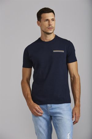 Camiseta Malha Slim Fit - Azul Marinho
