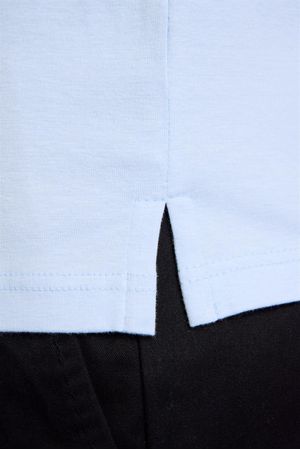 Polo Malha Slim Fit - Azul Sky / Creme