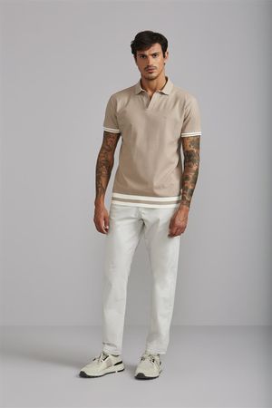 Polo Jacquard Slim Fit - Marrom Craft