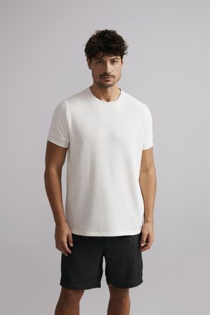 Camiseta Texturizada Slim Fit - Off White