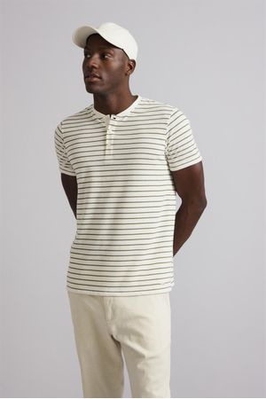 Camiseta Gola Portuguesa Linen Blend Slim Fit - Verde Eco