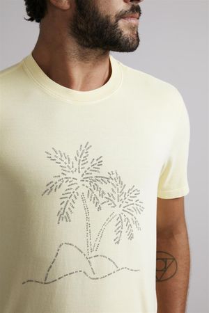 Camiseta Estampada Slim Fit - Amarelo