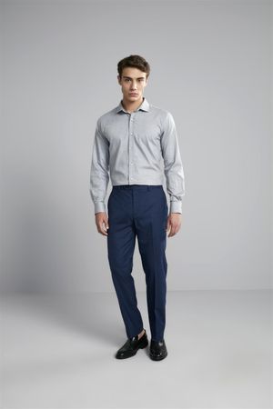 Camisa Manga Longa Social Comfort Fio Tinto - Cinza Claro