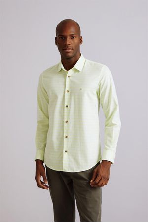 Camisa Fio Tinto Slim Fit - Verde Limão