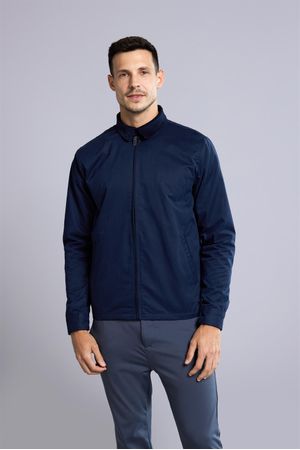 Jaqueta Trucker com Zíper - Azul Marinho