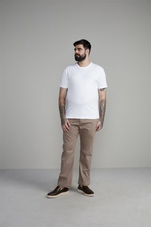 Camiseta Manga Curta Malha Básica Slim Fit - Branco