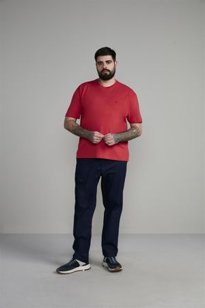 Camiseta Manga Curta Comfort Malha Básica - Vermelho