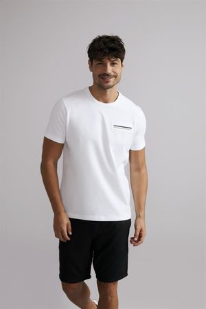 Camiseta Malha Slim Fit - Branco