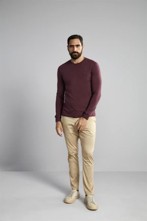 Camiseta Manga Longa Premium Malha Slim Fit - Vinho