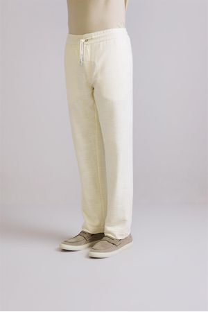 Calça Chino Relax Linen Blend - Bege Areia