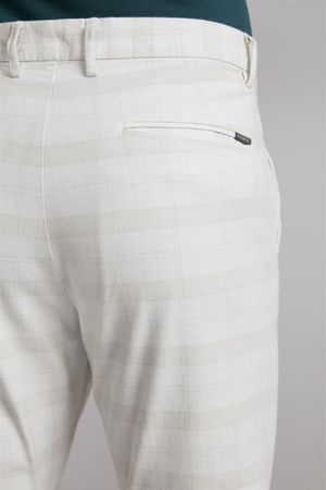 Calça Chino Principe de Gales Comfort - Bege Areia