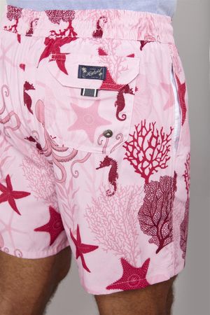 Short Masculino Praia Estampado - Rosa