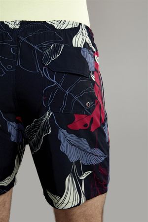 Short Masculino Praia Estampado - Azul Marinho
