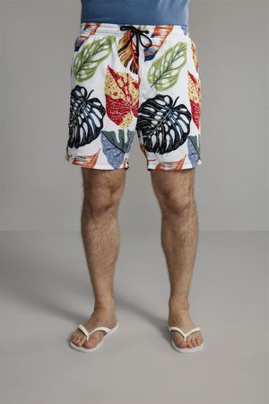 Short Masculino Praia Estampado - Branco