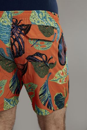 Short Masculino Praia Estampado - Laranja