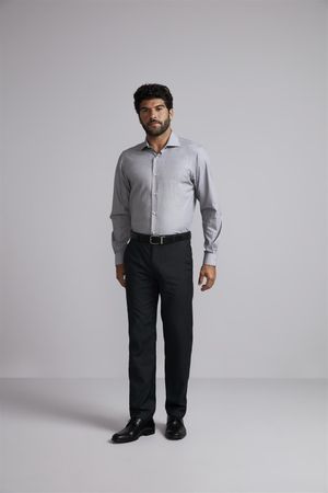 Camisa Social Comfort Wrinkle Free - Cinza Chumbo
