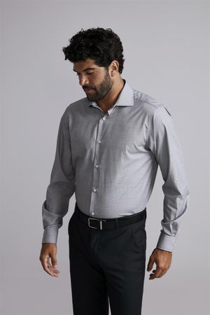 Camisa Social Comfort Wrinkle Free - Cinza Chumbo