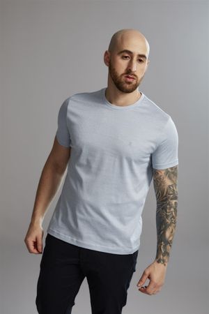 Camiseta Manga Curta Pima Slim Fit - Azul Celeste