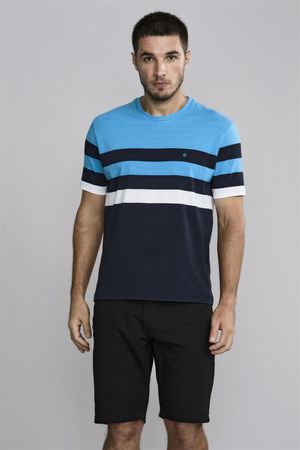 Camiseta Comfort Malha - Azul Cobalto / Azul Marinho