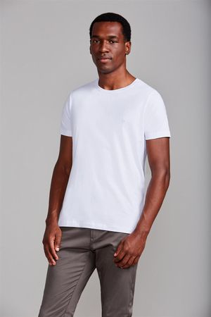 Camiseta Manga Curta Básica Slim Fit - Branco