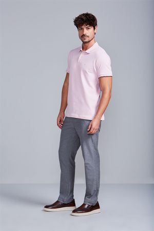 Camisa Polo Piquet Premium Slim Fit - Rosa