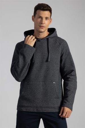 Moletom com Capuz Slim Fit - Preto